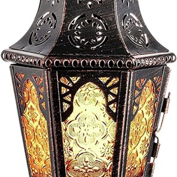 NEW  13.5'' Vintage Candle Holder,Metal Lanterns Decorative Indoor Outdoor - Picture 2 of 9